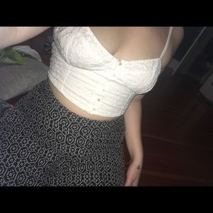 Black and White Geometric Circle/Skater Skirt